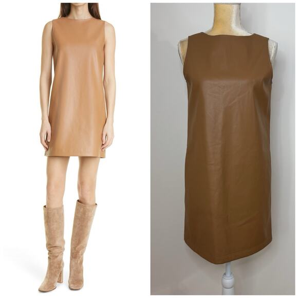 leather dress v neck Leather V-Neck Spaghetti Strap Mini Dress